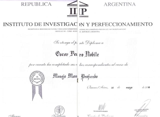 Certificado de masaje manual profundo - Terapia muscular especializada